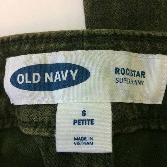Old Navy Rockstar Women's Jeans Size 6 Petite Super Skinny Olive Green Mid-Rise - Picture 3 of 6